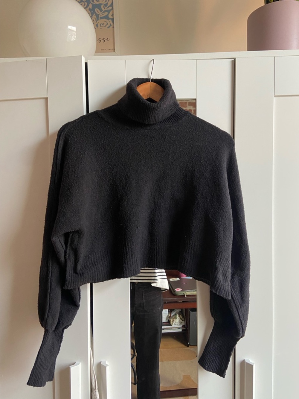Urban Outfitters Black Cropped Turtleneck Sweater
